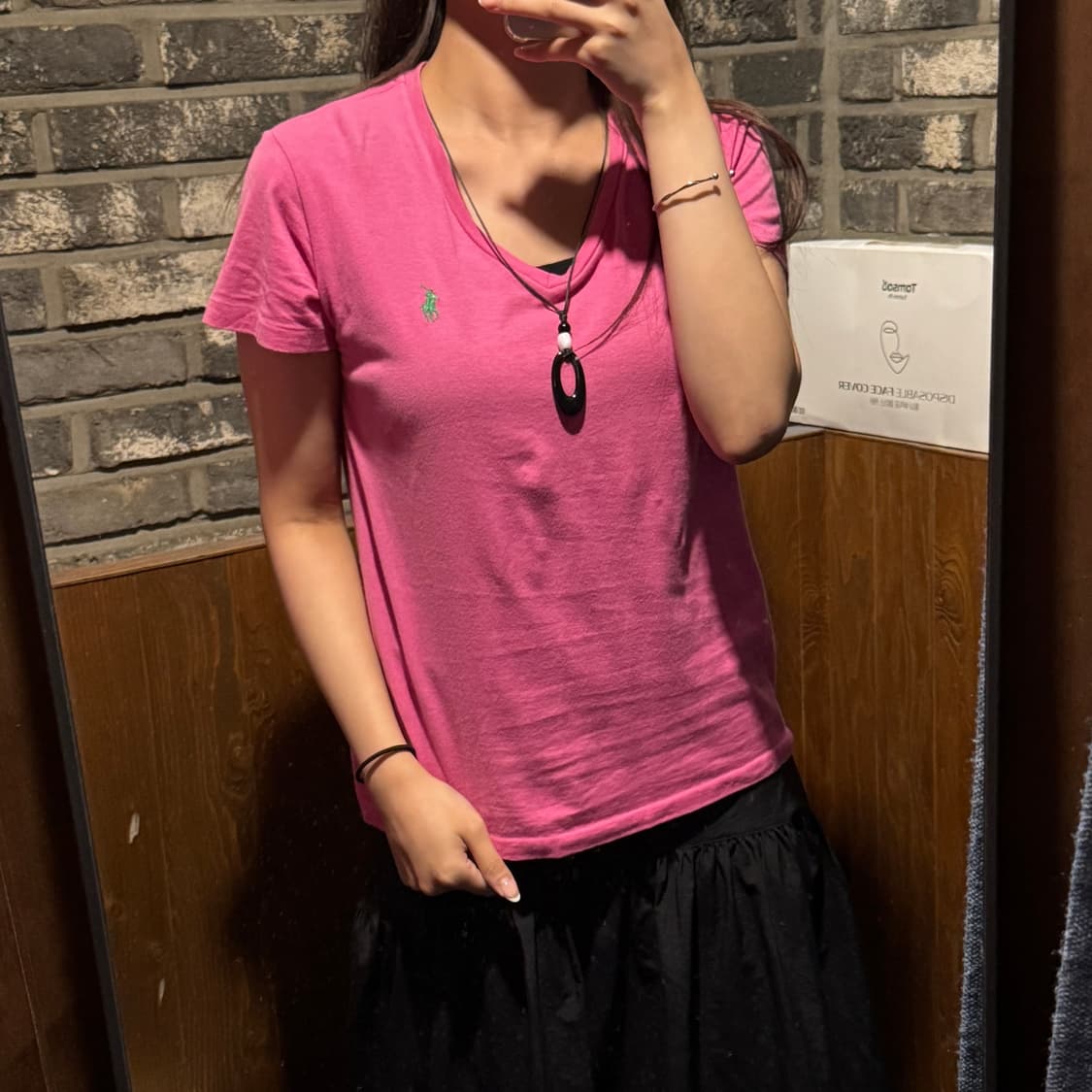 S) 폴로 랄프로렌 핑크 브이넥 반팔 티셔츠 상품이미지8