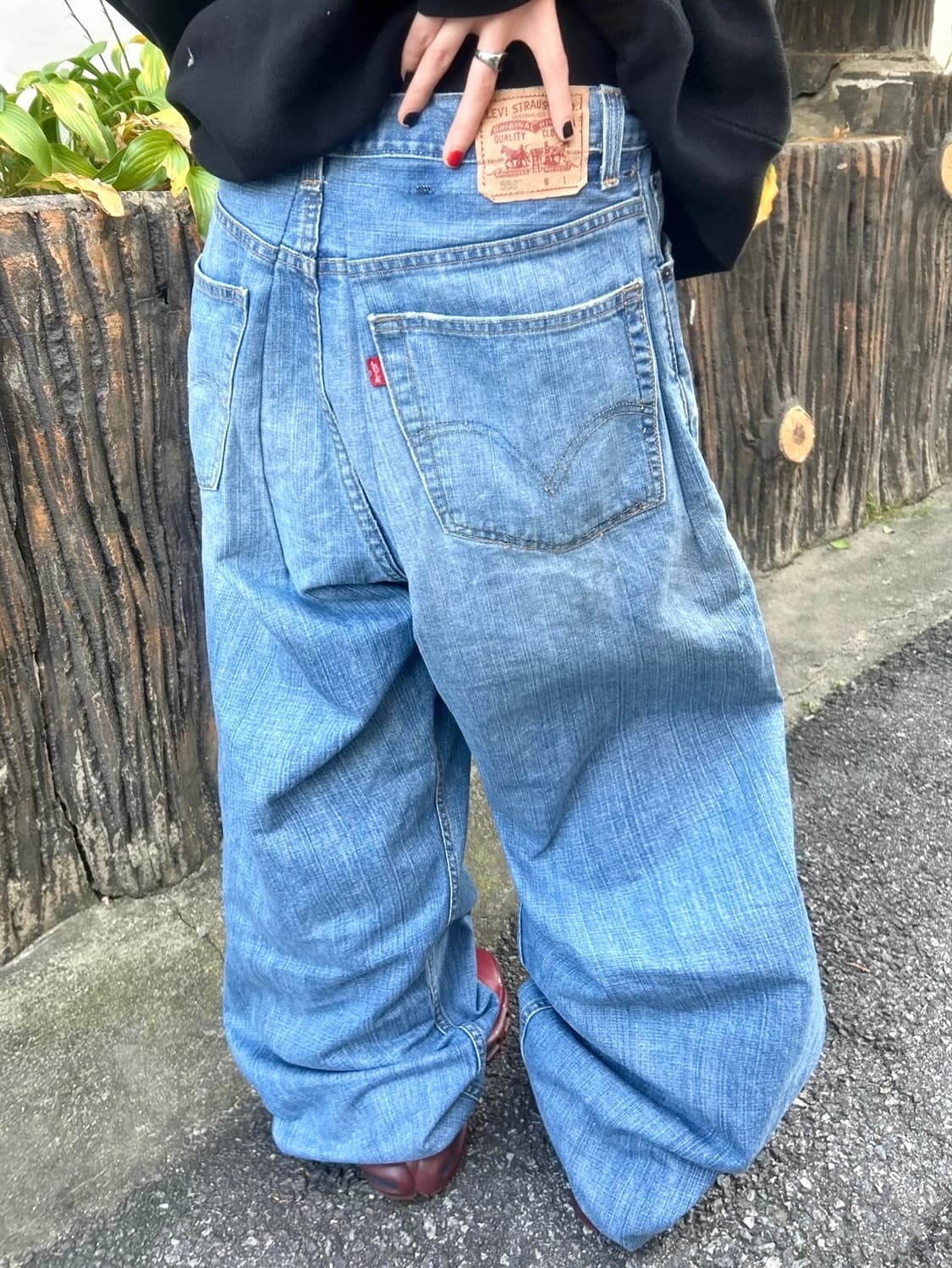 90s LEVIS 559 데님 워싱 와이드 팬츠 상품이미지2