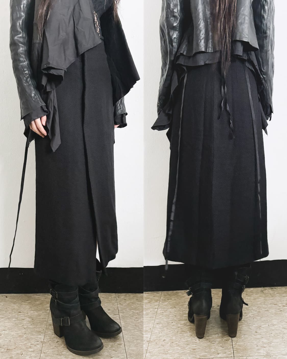 하이더 아커만 asymmetric 울 프론트후크 오버스커트 상품이미지1