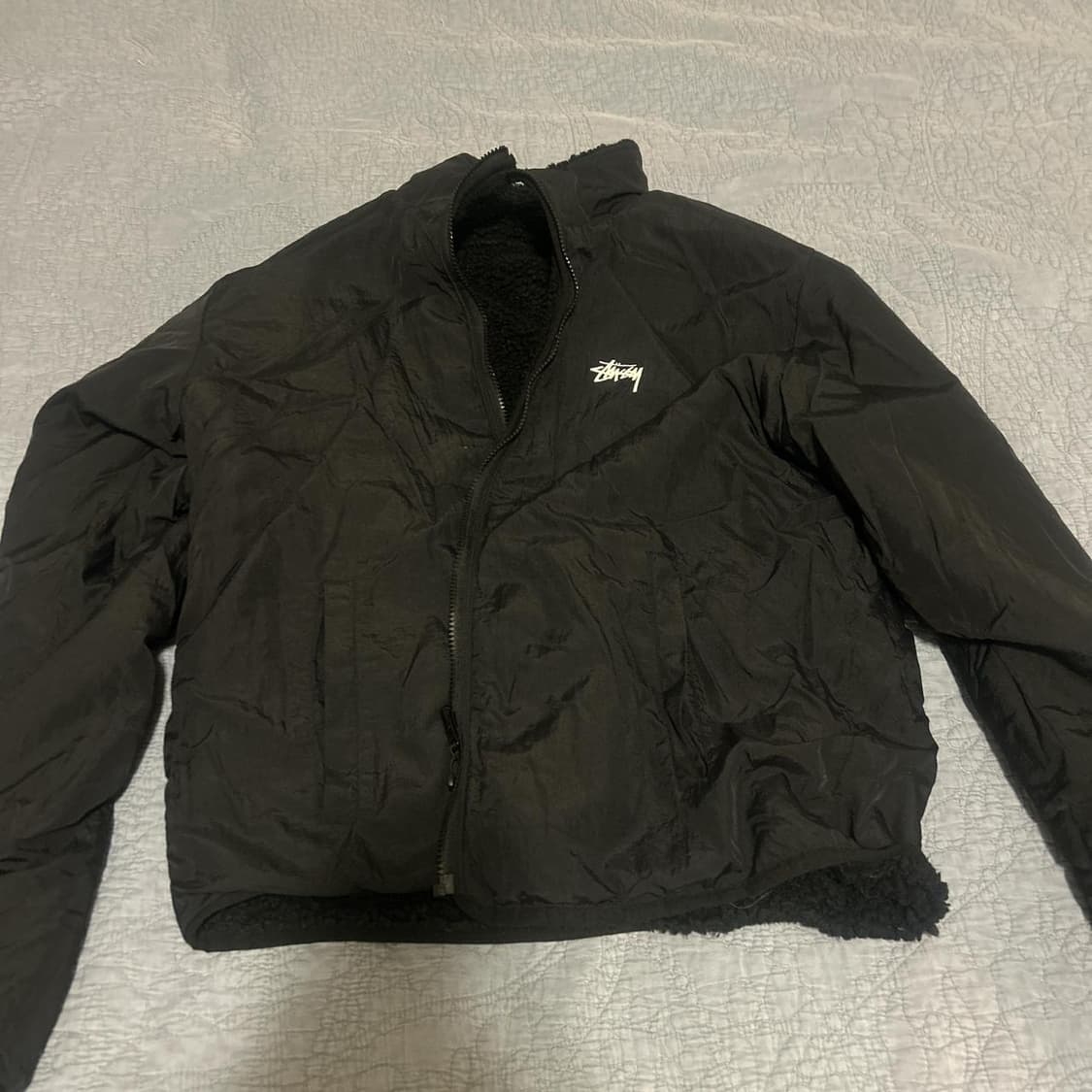 스투시 쉐르파 플리스 자켓 블랙 상품이미지3