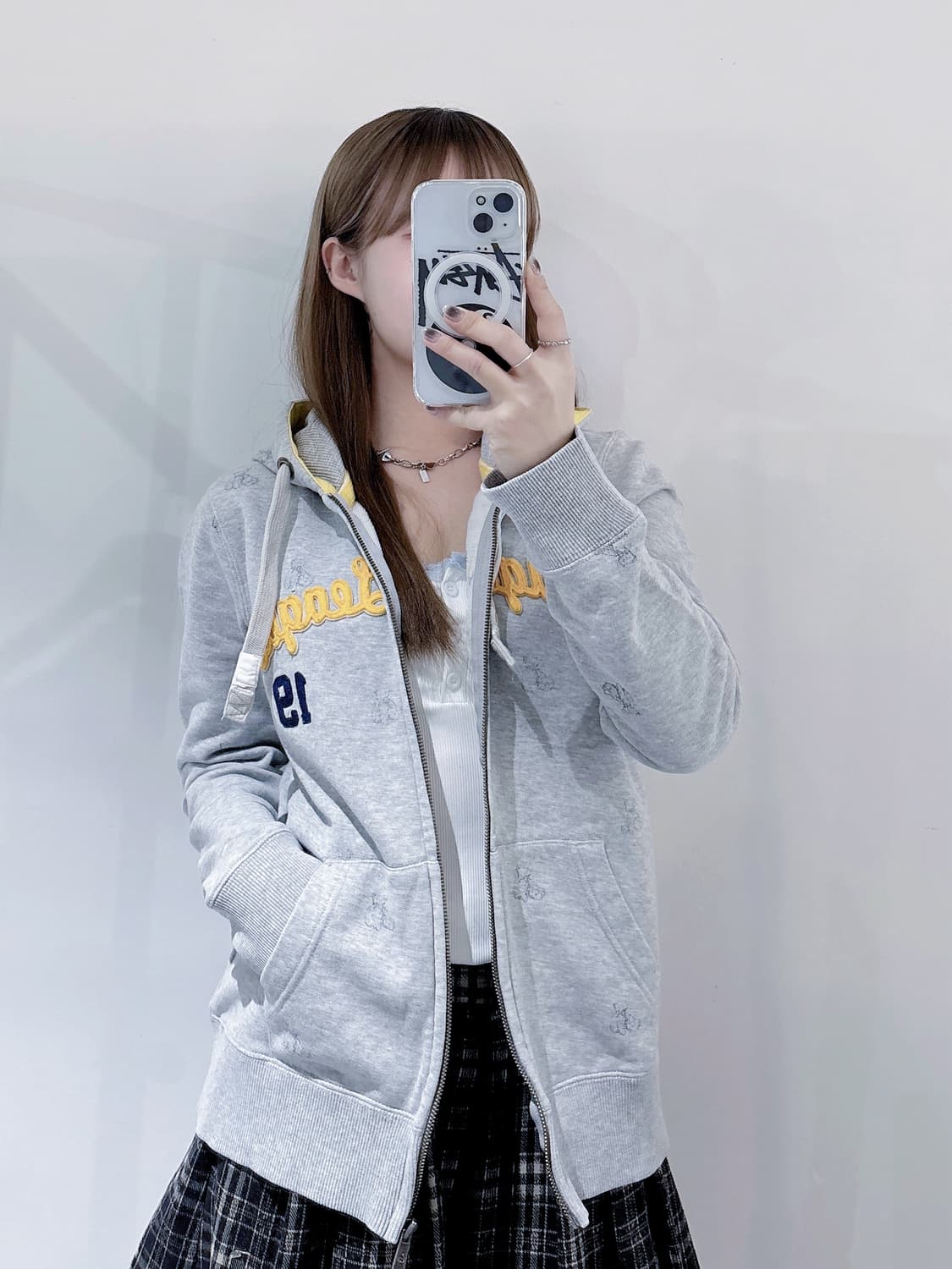 티니위니 그레이 빅로고 후드집업 상품이미지3