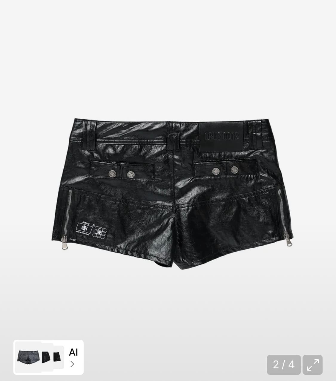 Op. 08 VILLAIN LEATHER MICRO PANTS BLACK 상품이미지2