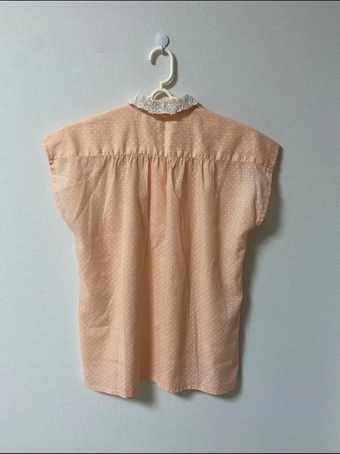 빈티지 모리걸 히메갸루 도트 레이스 민소매 블라우스 상품이미지5