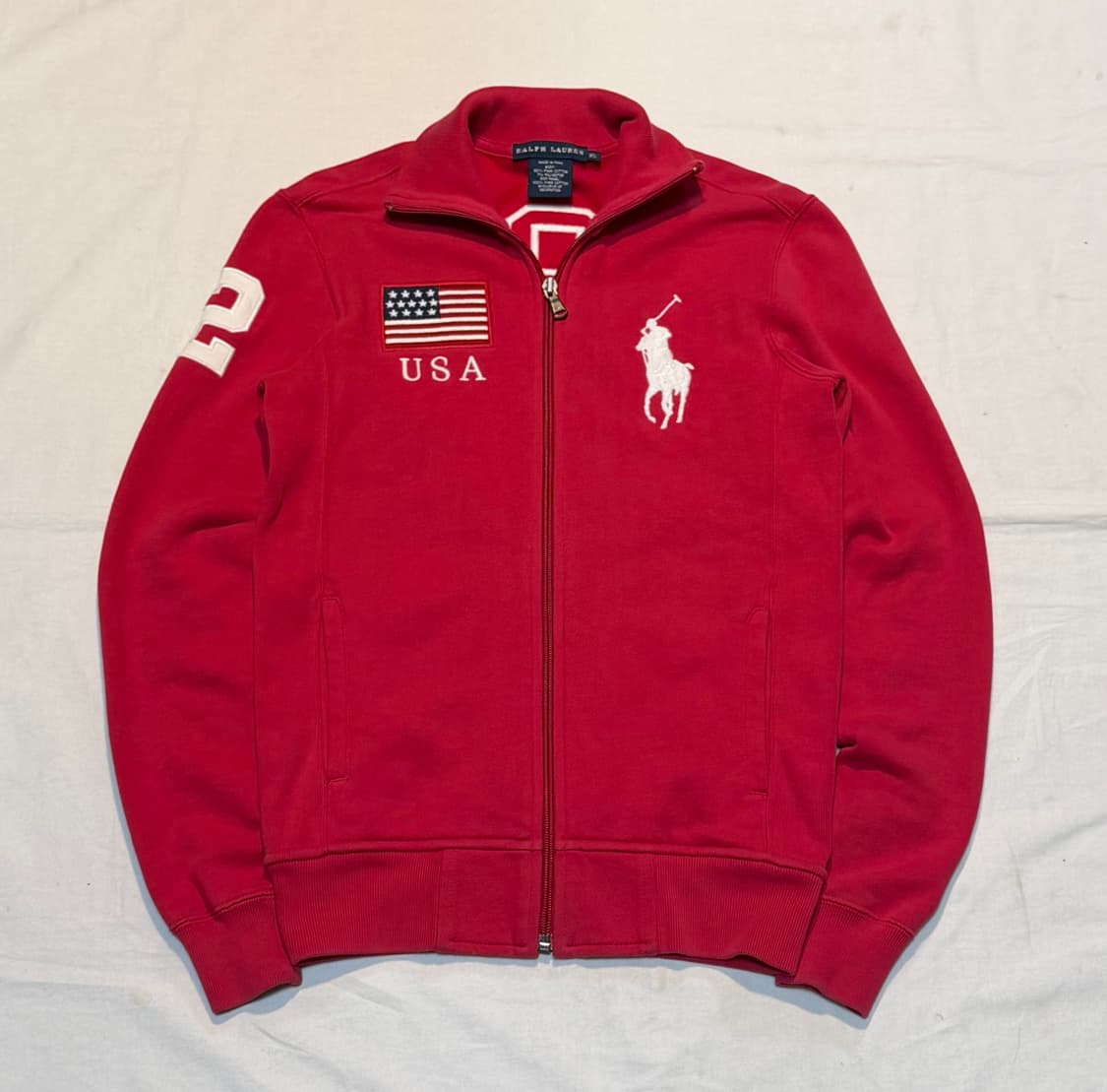 폴로 랄프로렌 빅포니 성조기 USA 져지 핑크 레드 상품이미지2