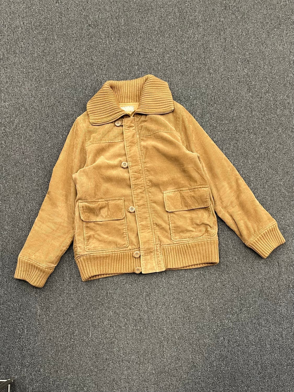 M)Japanese vintage 여성 코듀로이 베이지 봄버 자켓 상품이미지1