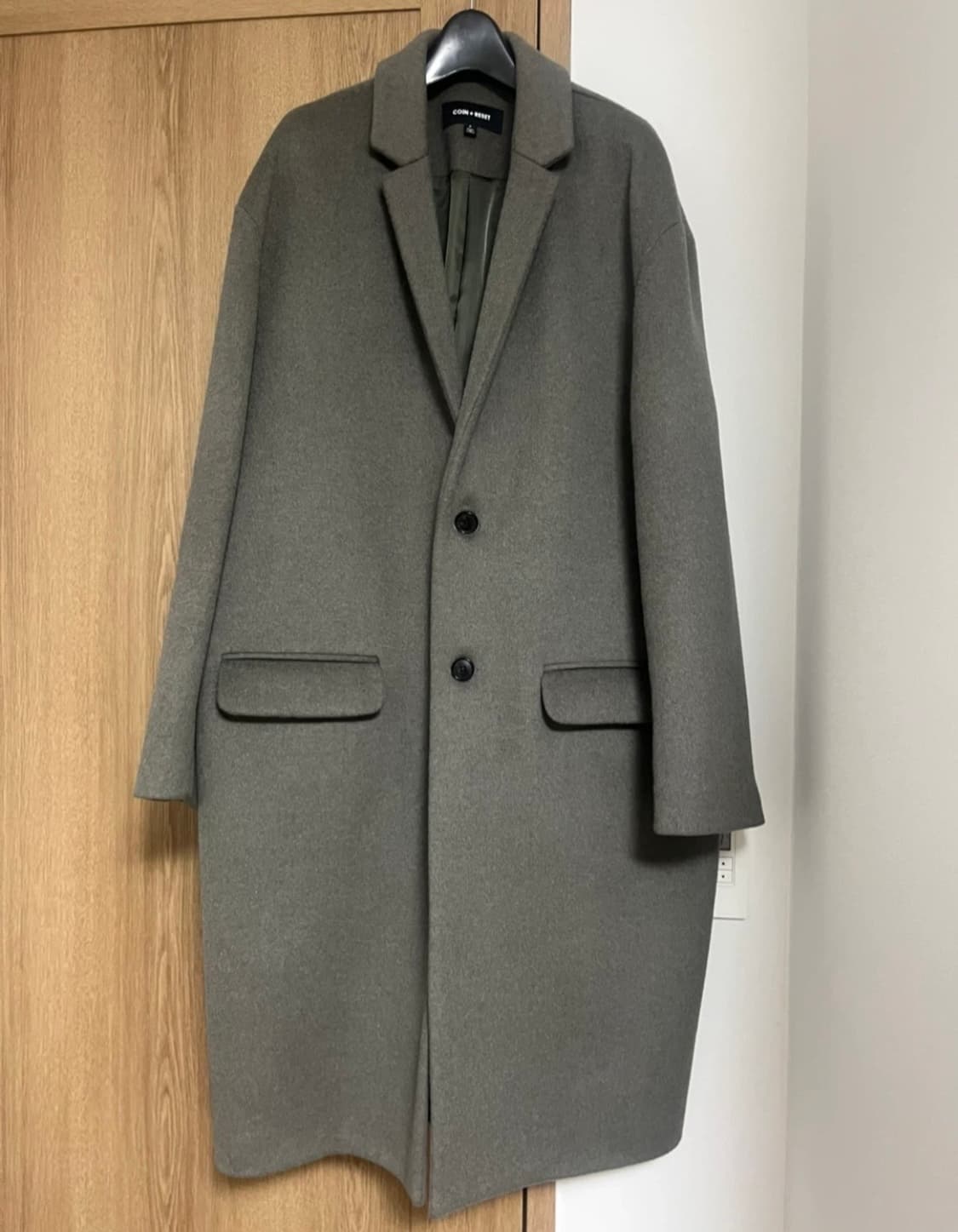 남성용 coin + reset 카키색 겨울 롱코트 100사이즈 상품이미지2