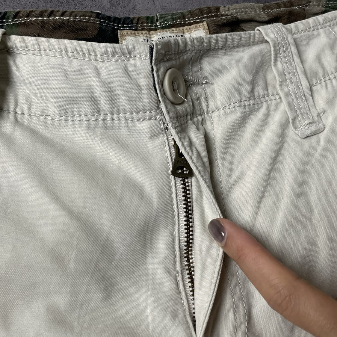 ARIZONA JEAN CO. 빈티지 아이보리 카고 하프팬츠 A00726 상품이미지3