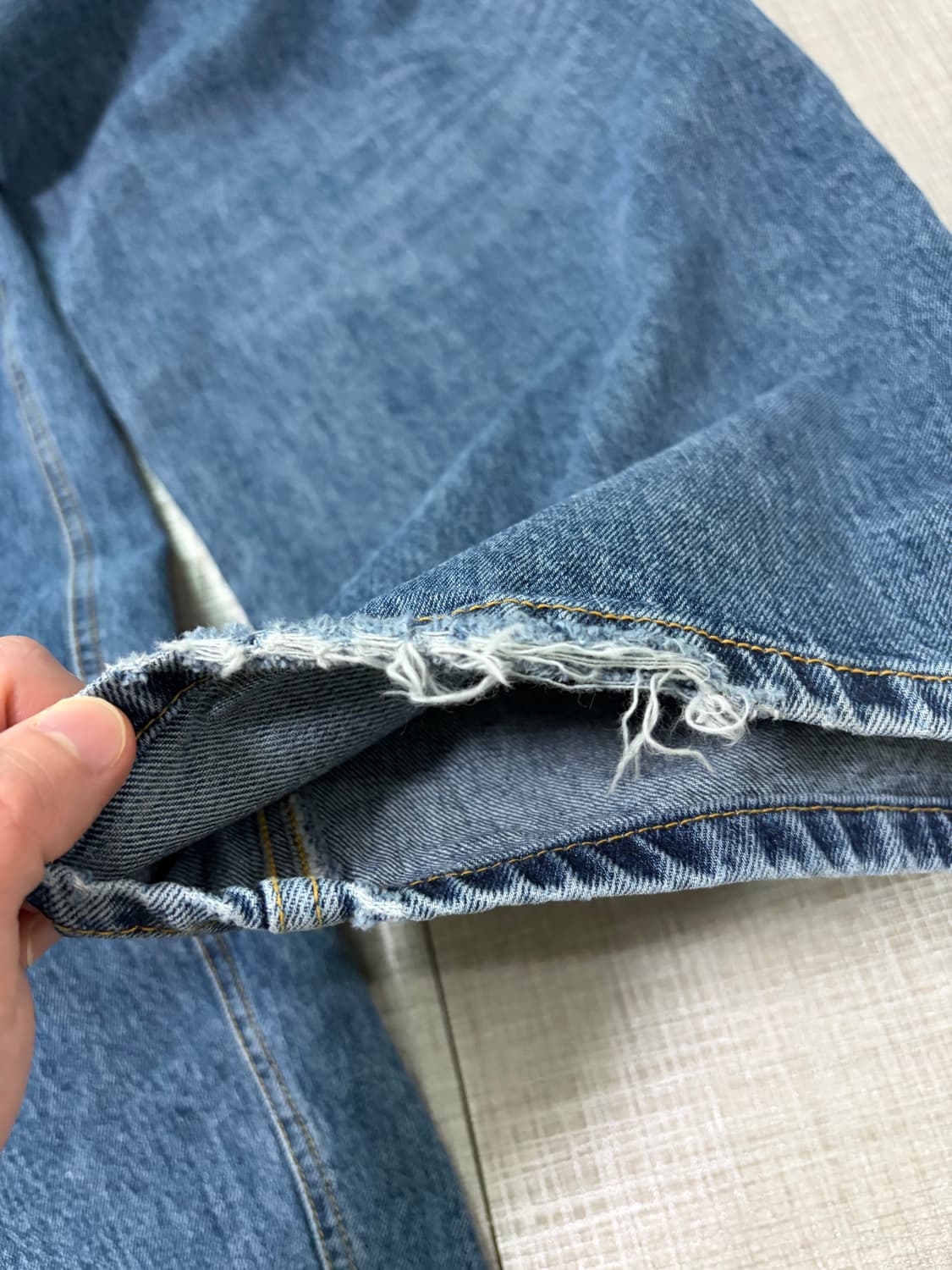 [1] 해칭룸 와이드 커브진 워시드 블루 상품이미지5