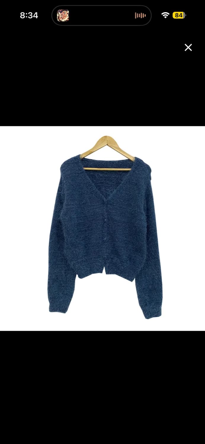 블루 앙고라 니트 가디건 상품이미지1