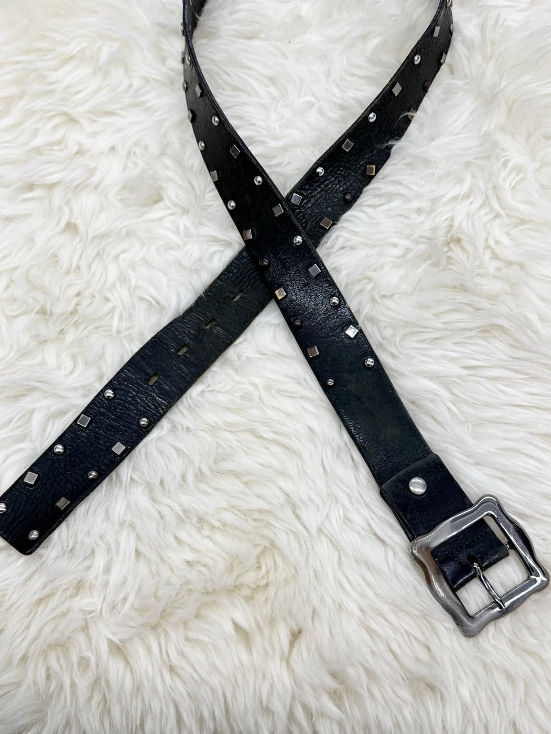 리얼레더 락시크 스터드 버클 벨트 상품이미지7