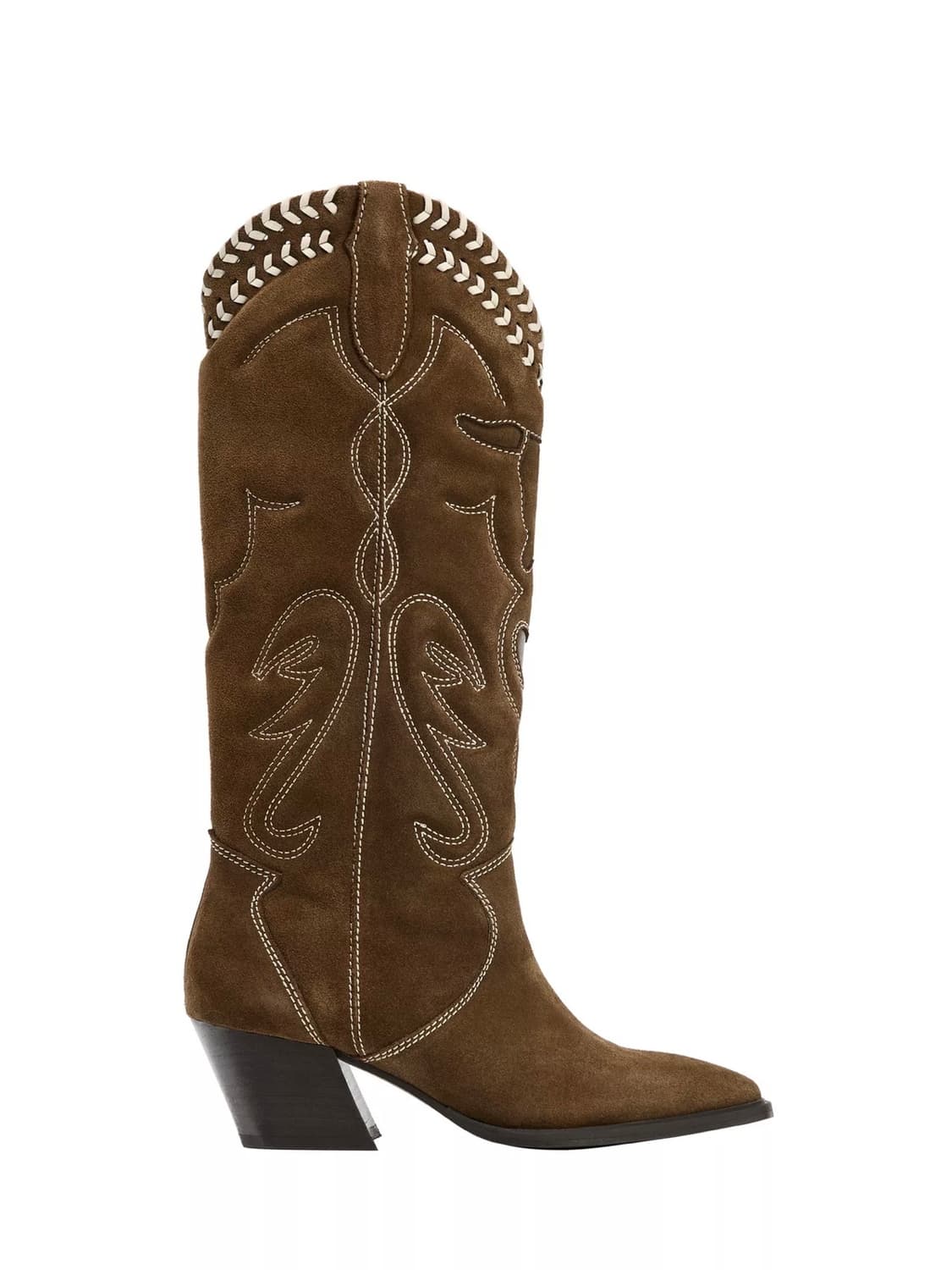 자라 자수 장식 레더 부츠 상품이미지1