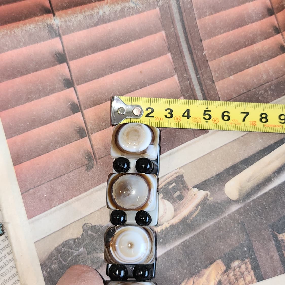 90s 프랑스 빈티지 미스틱 아이 천안석 레이어드 팔찌 사각 뱅글 팔찌 상품이미지7