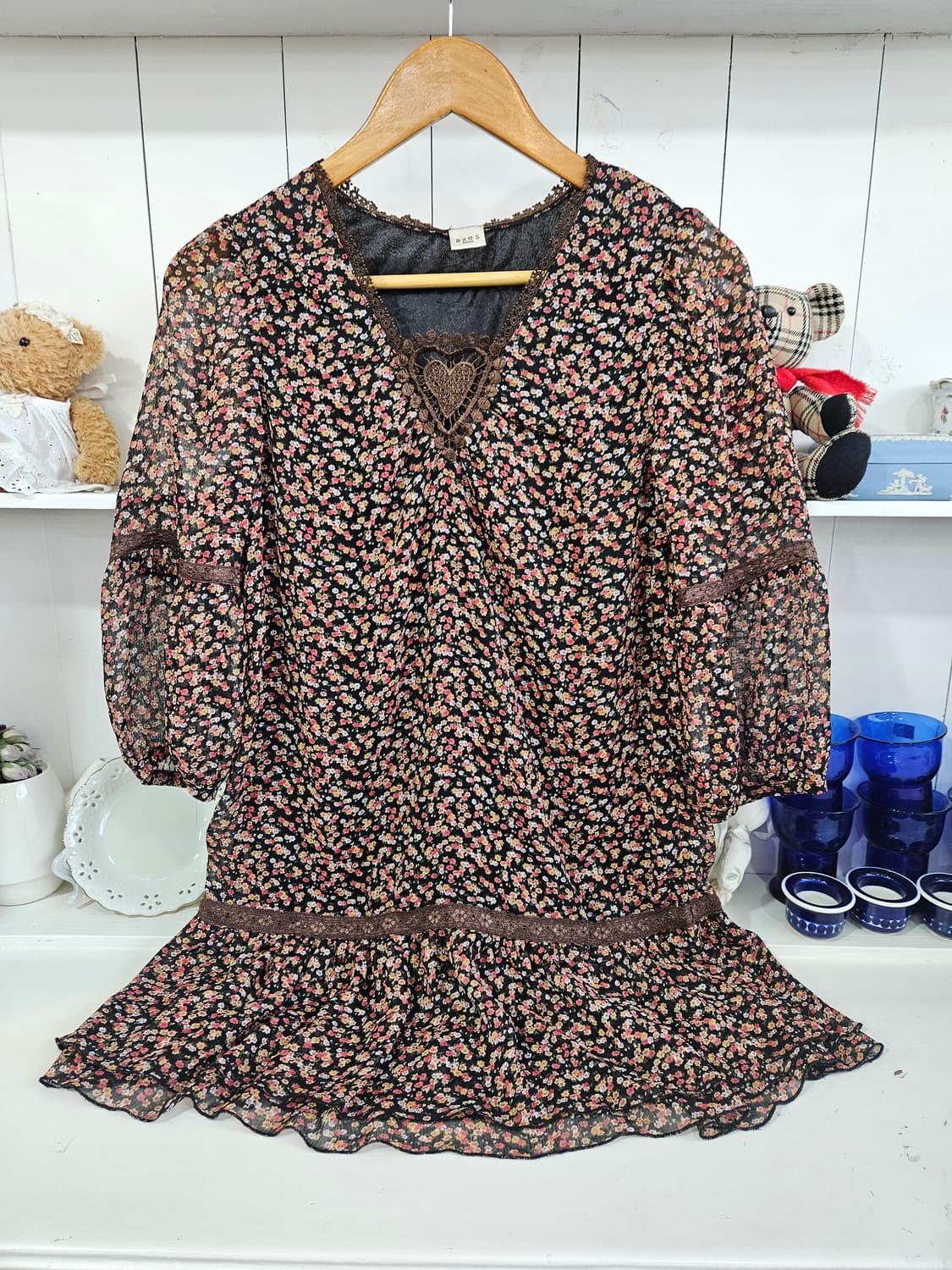 Axes Femme(엑시즈팜) 초코 플라워 쉬폰 원피스 상품이미지1