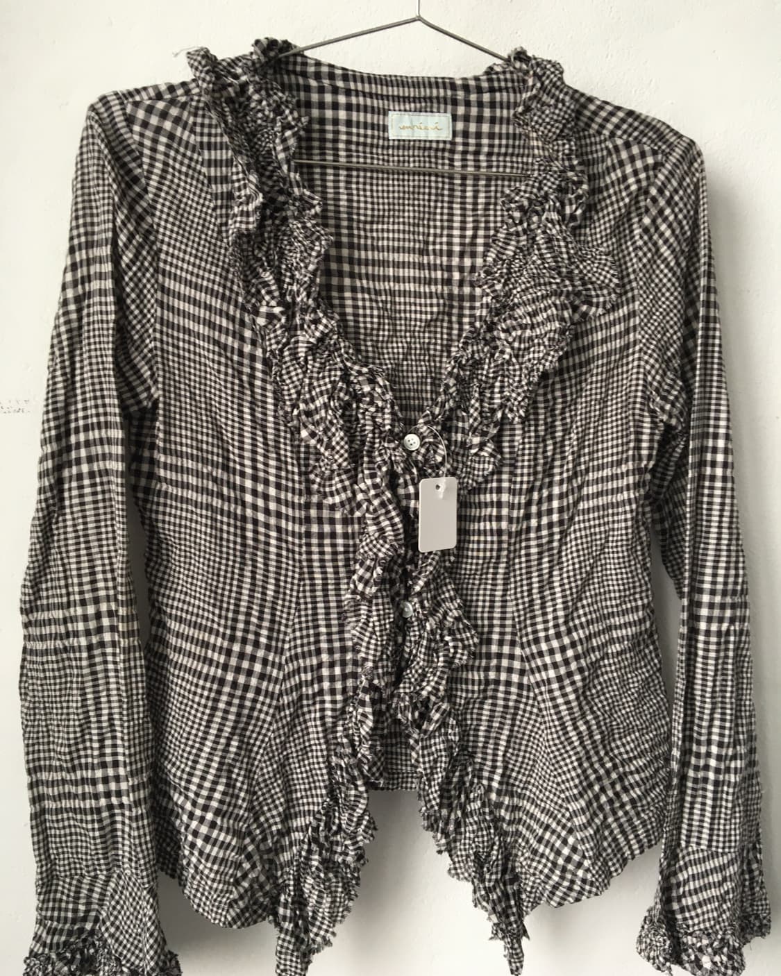 Check pattern frill cardigan 상품이미지3