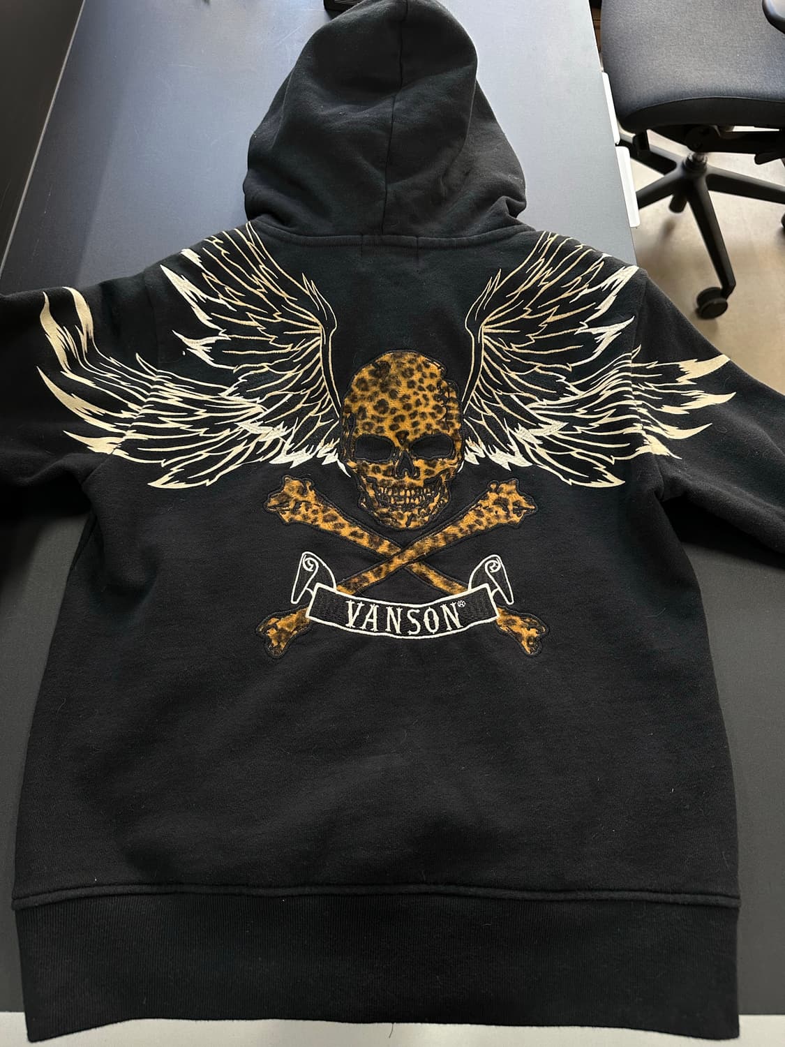 벤슨 넥핸드워머 레오파드 스컬윙 후드집업 상품이미지5