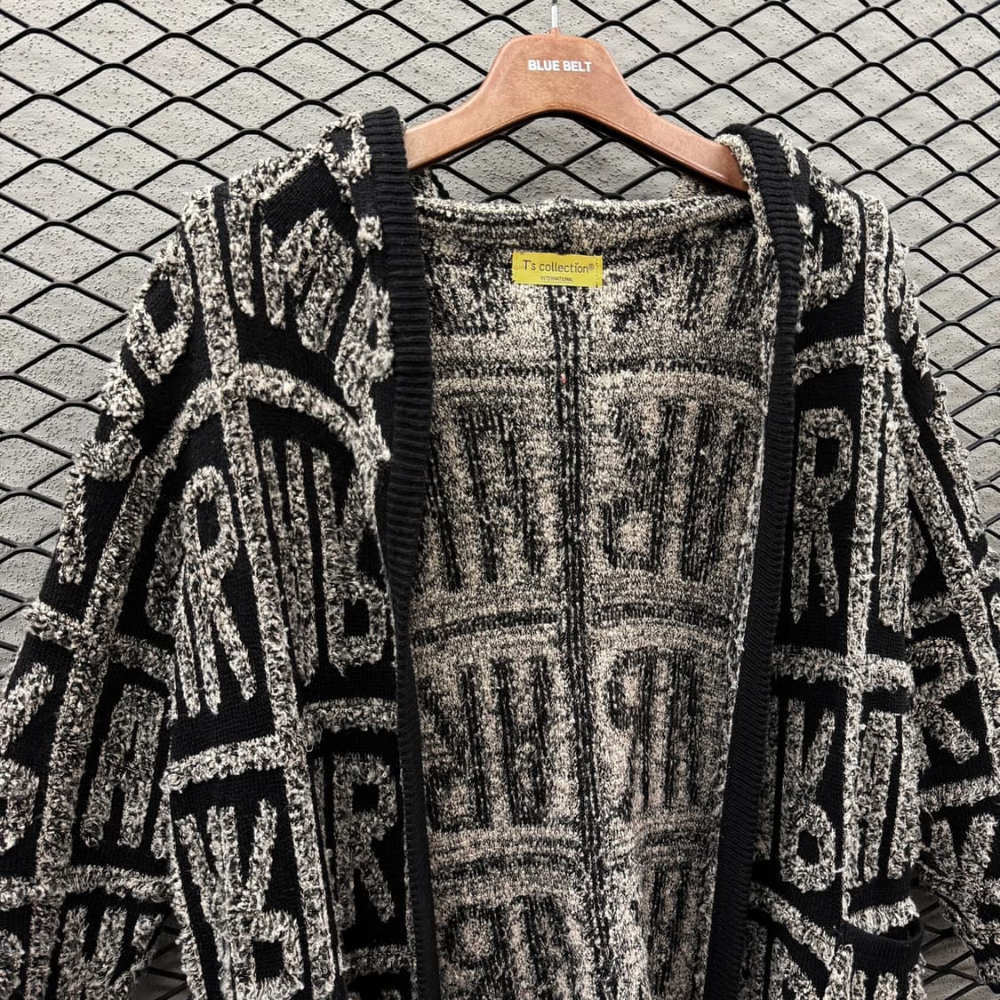 JPN VINTAGE 울니트 오픈 후드 가디건 그래픽패턴 자카드 디테일 상품이미지4