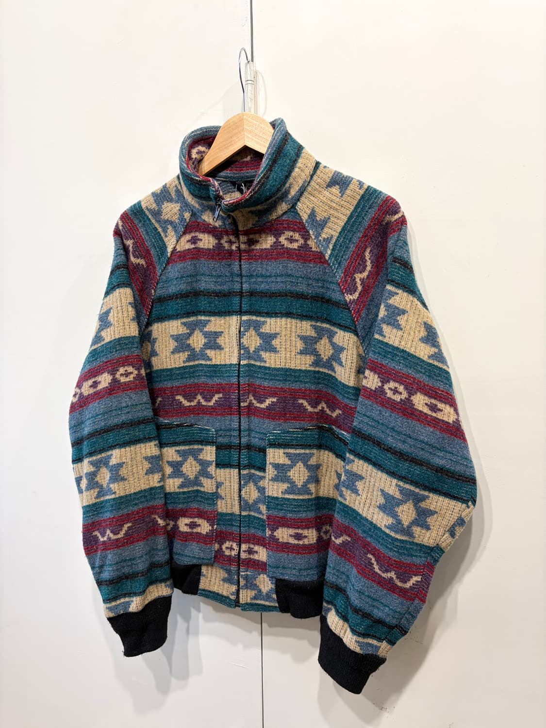 80's 울리치 나바호 패턴 울 자켓 상품이미지2