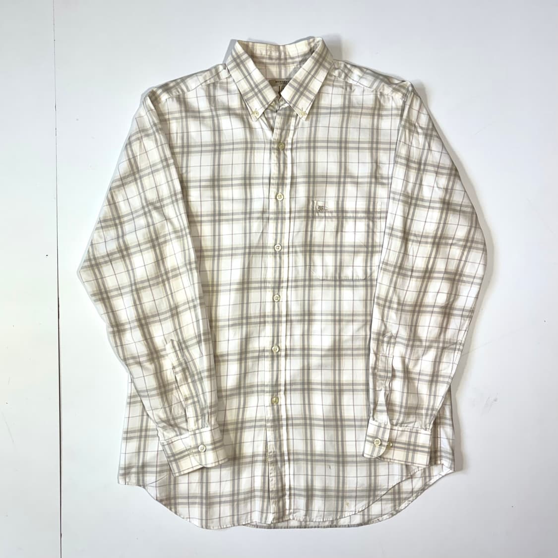 버버리 노바체크 화이트 셔츠 M 상품이미지1