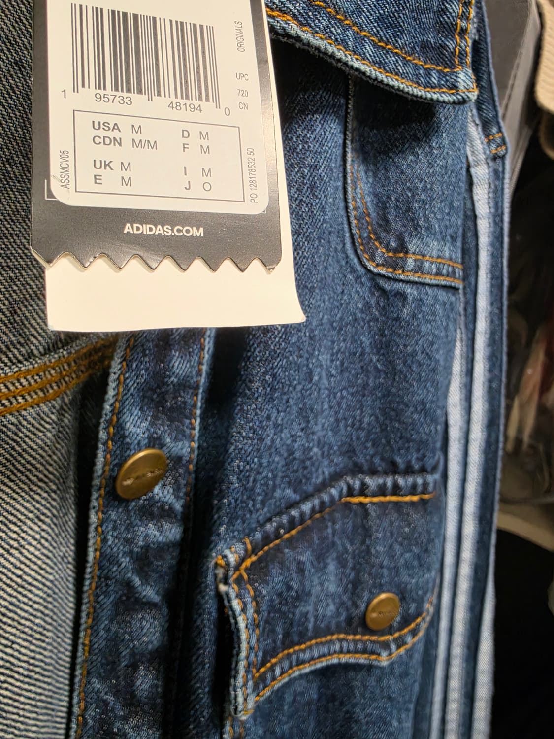 아디다스 오리지널스 X 아이비파크 데님 자켓 M (105)새상품 상품이미지5