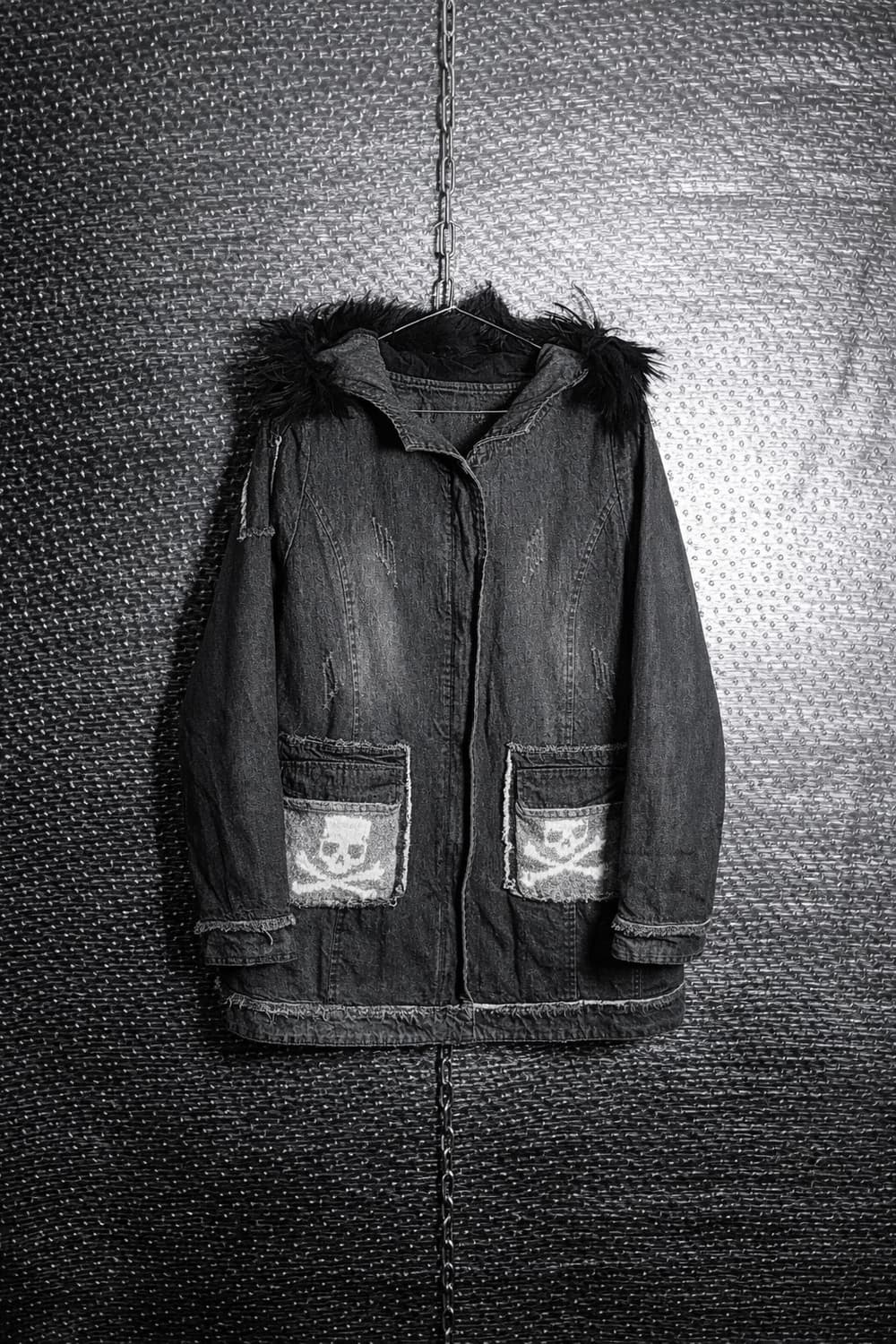 퍼 후드 데님 파카 상품이미지1