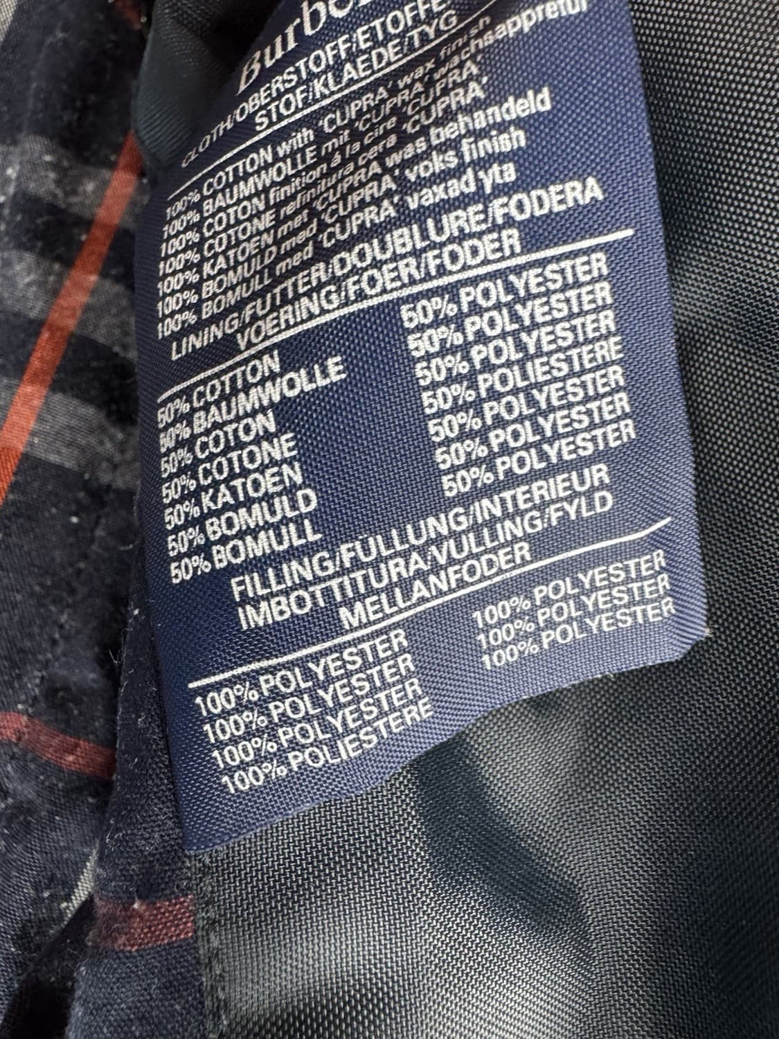 90s 버버리 왁스드 헌팅 자켓 네이비 상품이미지8