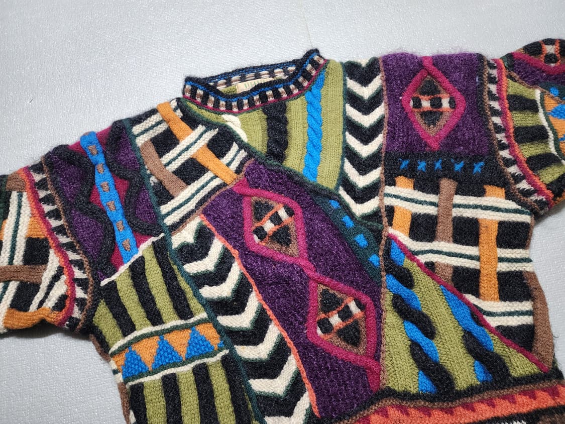 빈티지 VIS A VIS 비자비 패턴 니트 스웨터 상품이미지2