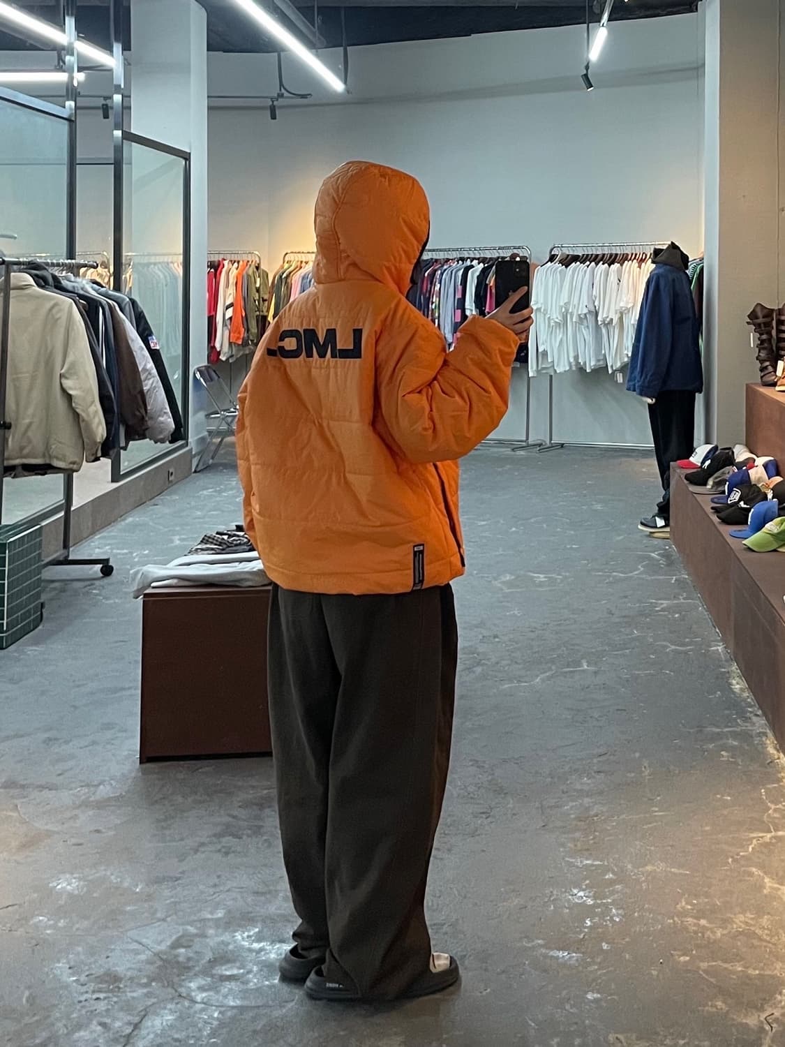 LMC 리버시블 오렌지 네이비 후디 다운 패딩 H1261 상품이미지1