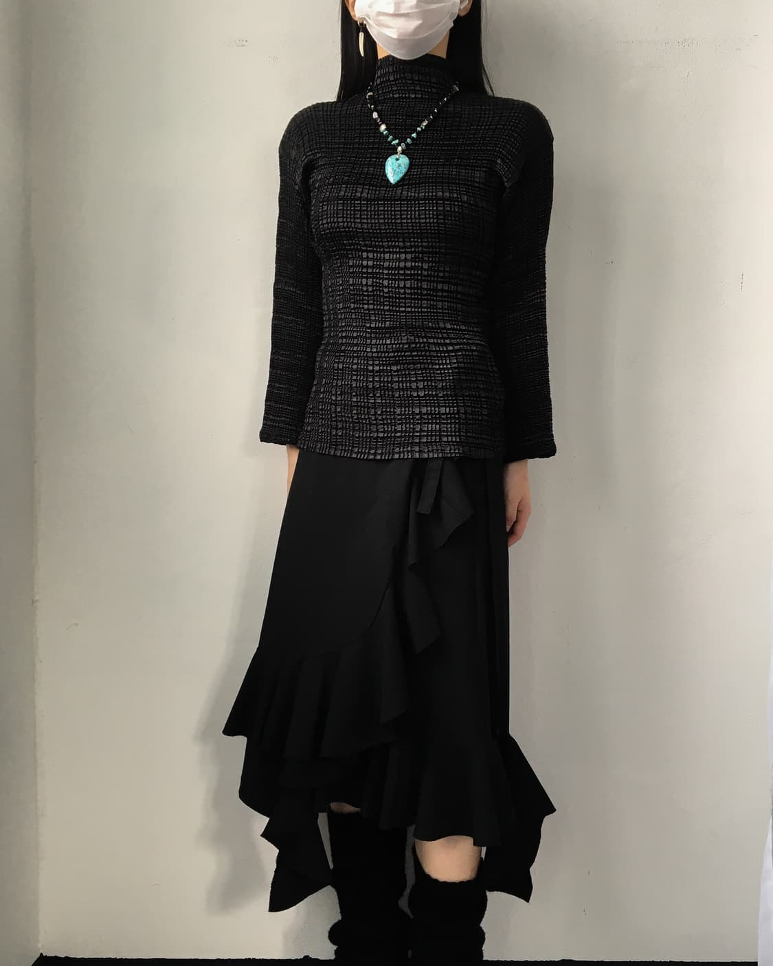 Pleats high neck sleeve 상품이미지3