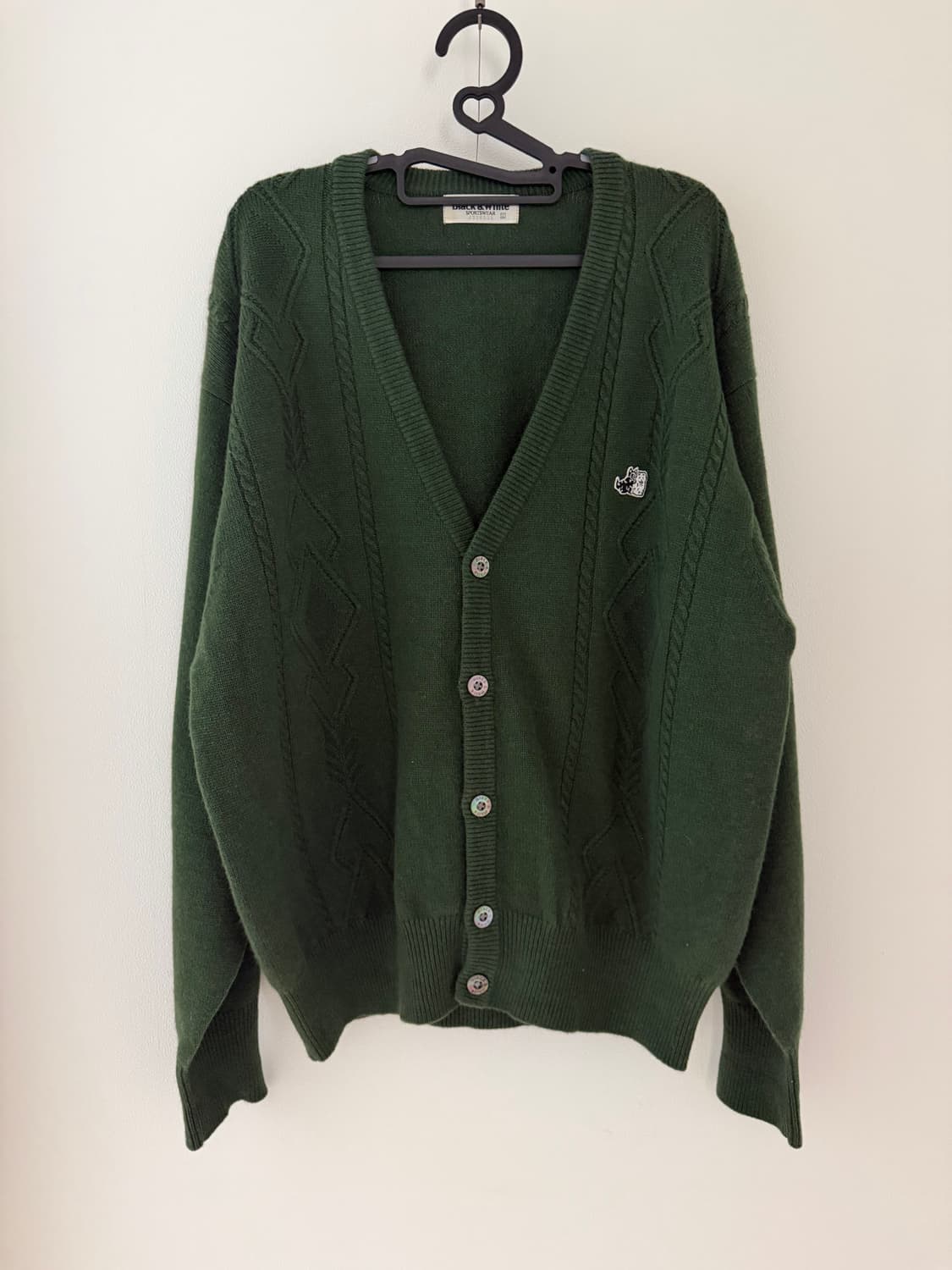 (신품급)black & white 블랙앤화이트 가디건 LL 상품이미지1