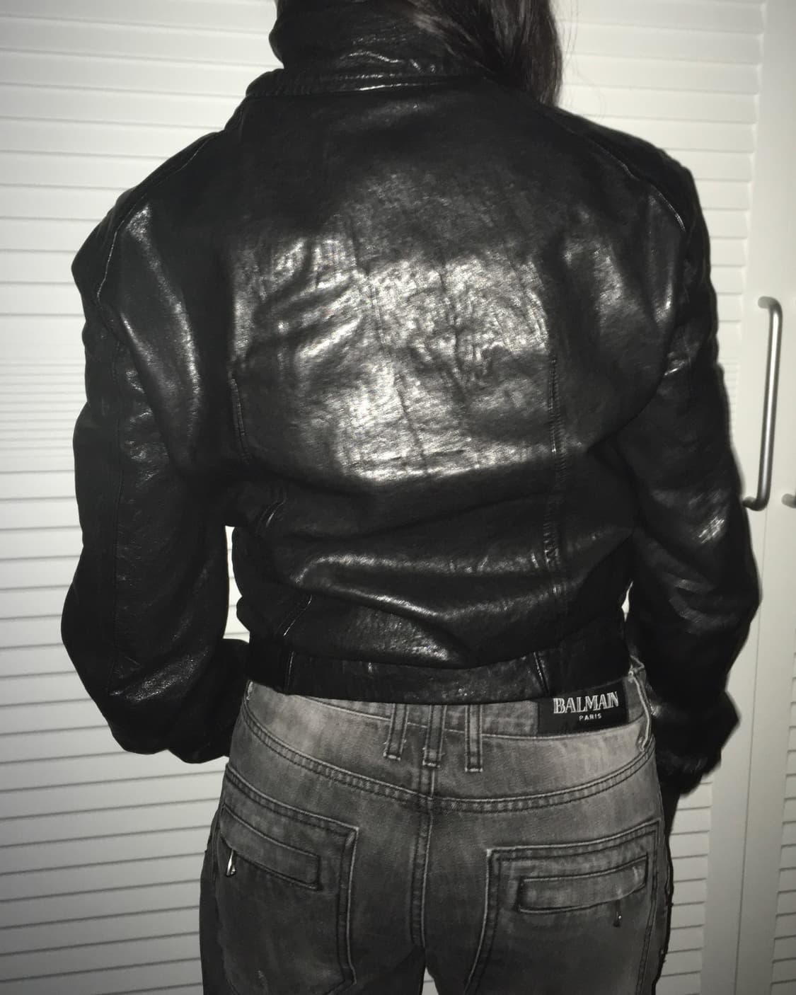 Rick Owens Intarsia High Neck 레더자켓 상품이미지4