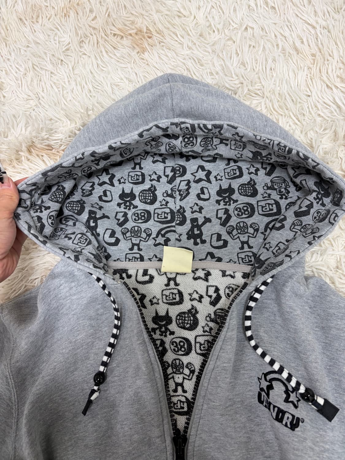 키치갸루 스트라이프 너드 후드 후집 후드집업 상품이미지10