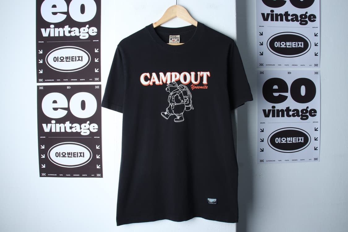 (L-XL) 후아유 반팔 티셔츠 캠핑 블랙 아메카지-H32159 상품이미지2