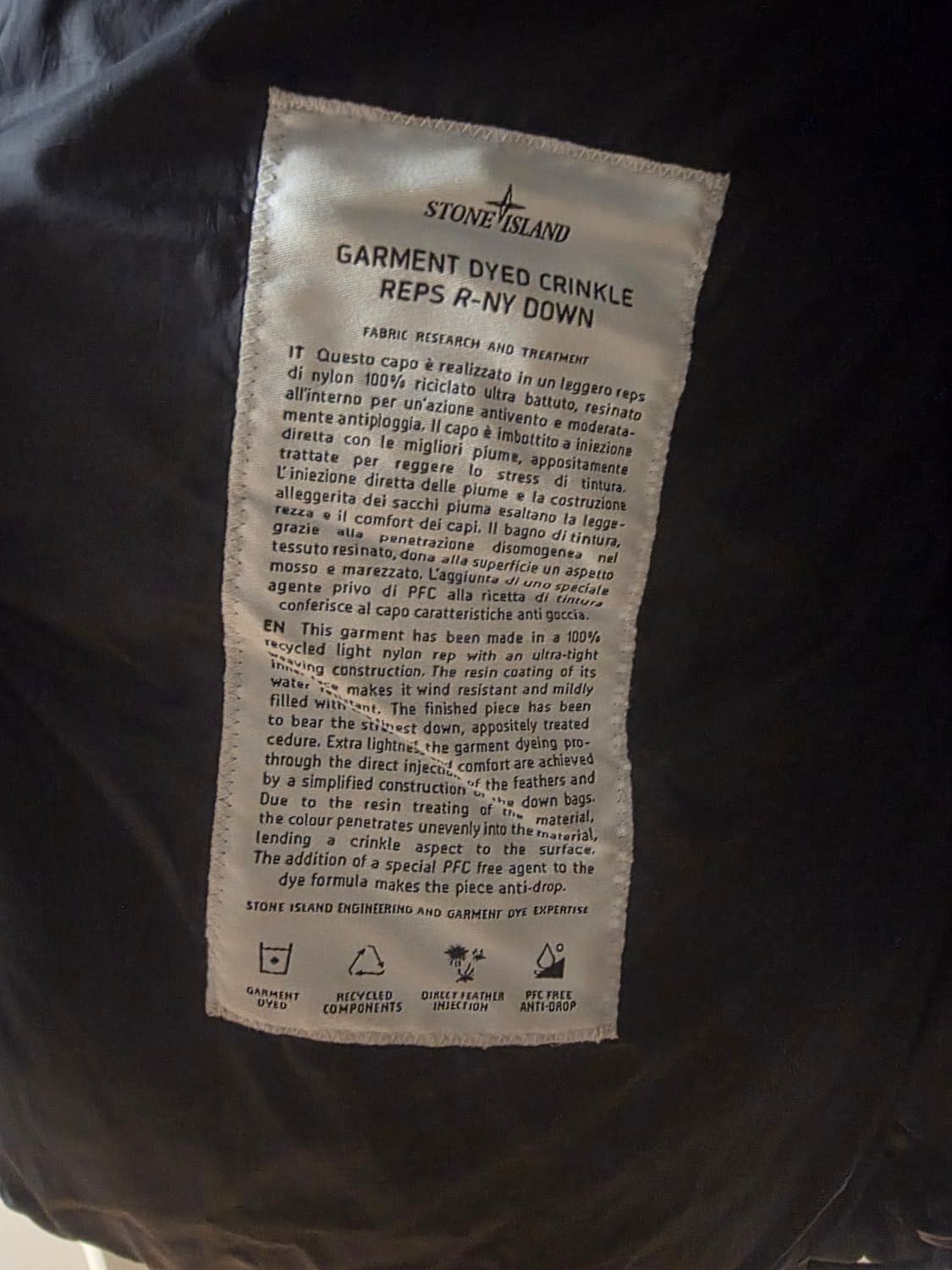 [21FW / L ] 스톤아일랜드 가먼트다잉 크링클랩스 다운 후드 패딩 상품이미지9