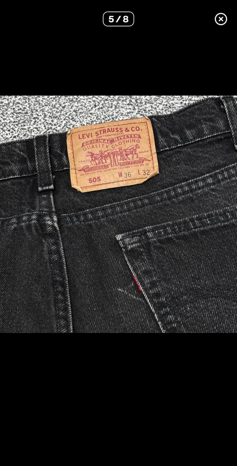 리바이스 505 흑청 블랙 36 상품이미지4