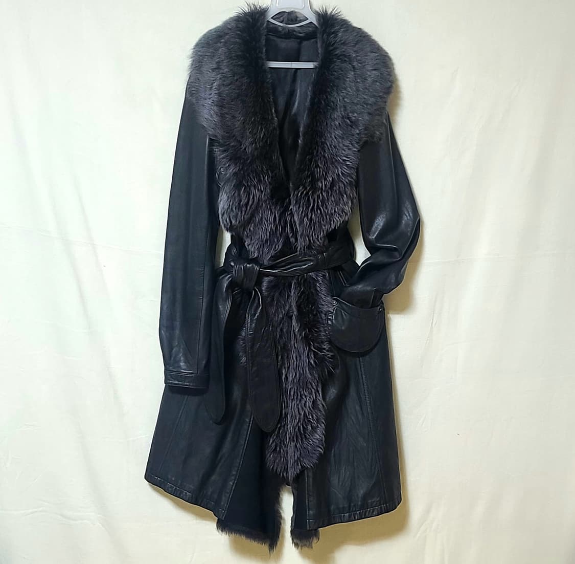 90s 슬림핏 하프 퍼코트 양가죽 44~55 상품이미지2