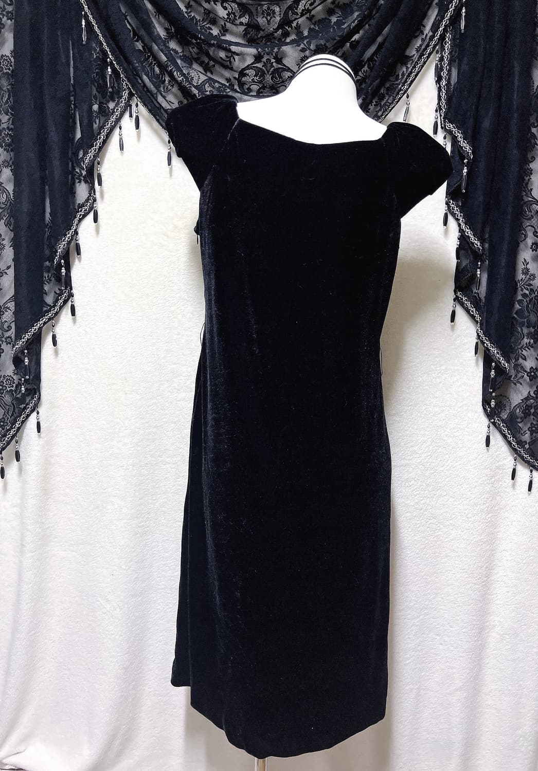 로맨틱고딕 고스룩 벨벳 블랙 원피스 파티드레스 핀터 다크페어리 슈슈룬 상품이미지8