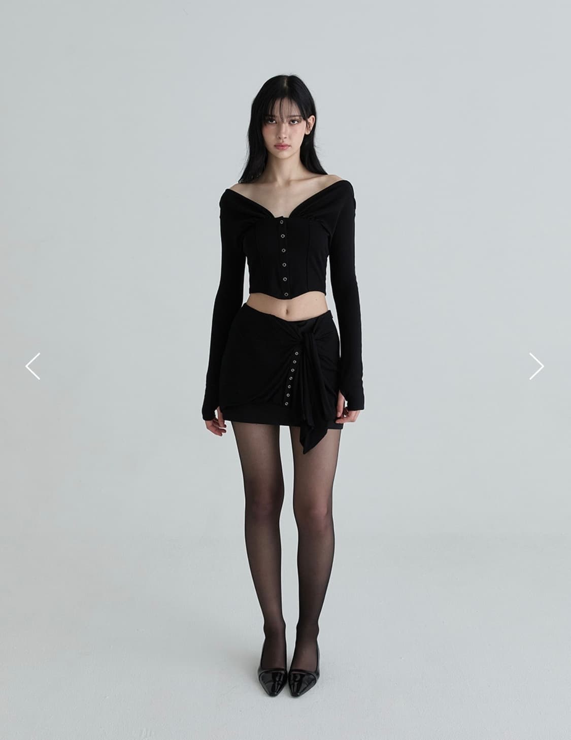 낫유어로즈 Cardigan layered skirt 상품이미지1