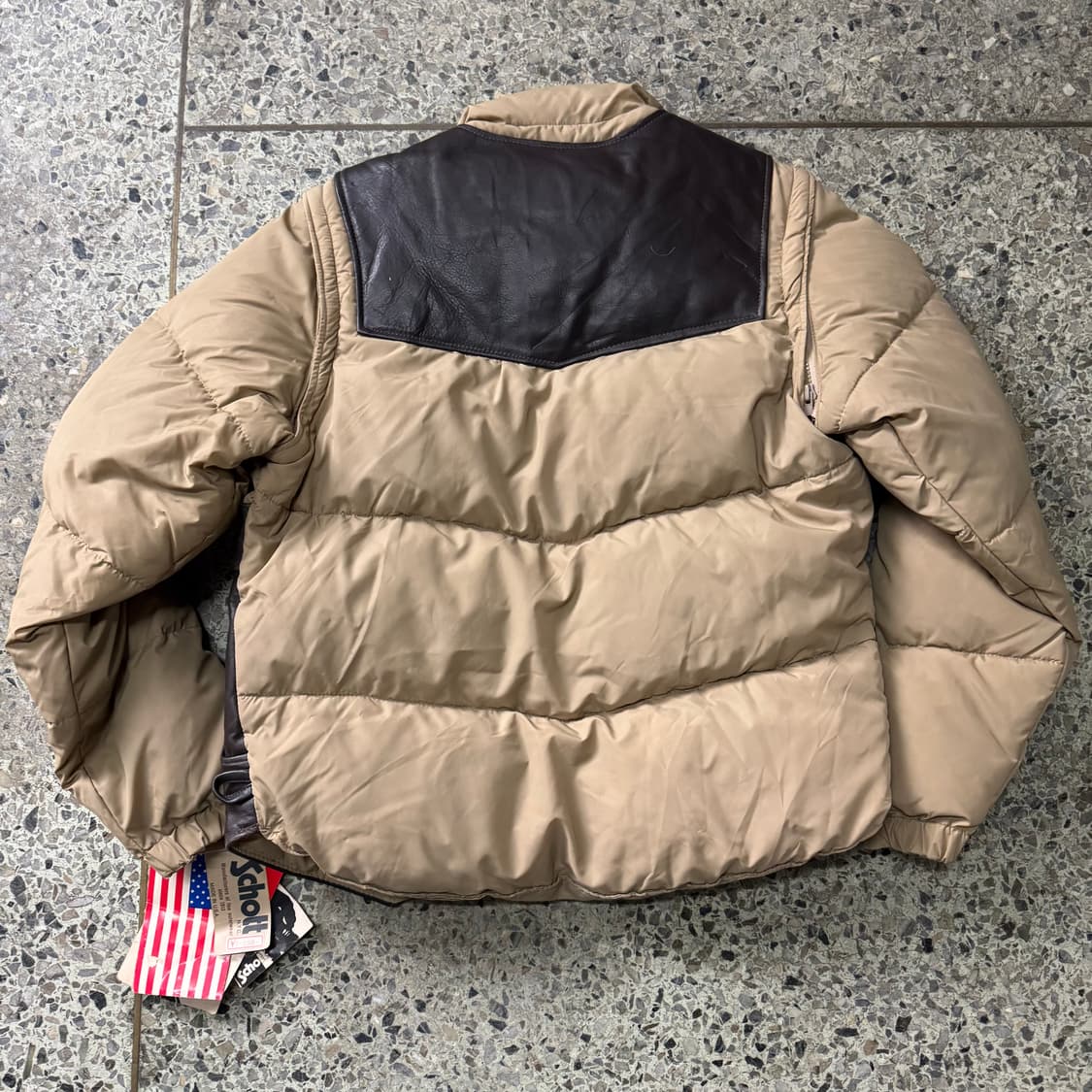 [M] 80s Schott 래더 베스트 다운 자켓 상품이미지3