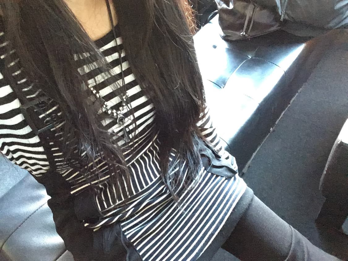 멜빵 스트라이프 포켓 스커트 상품이미지3