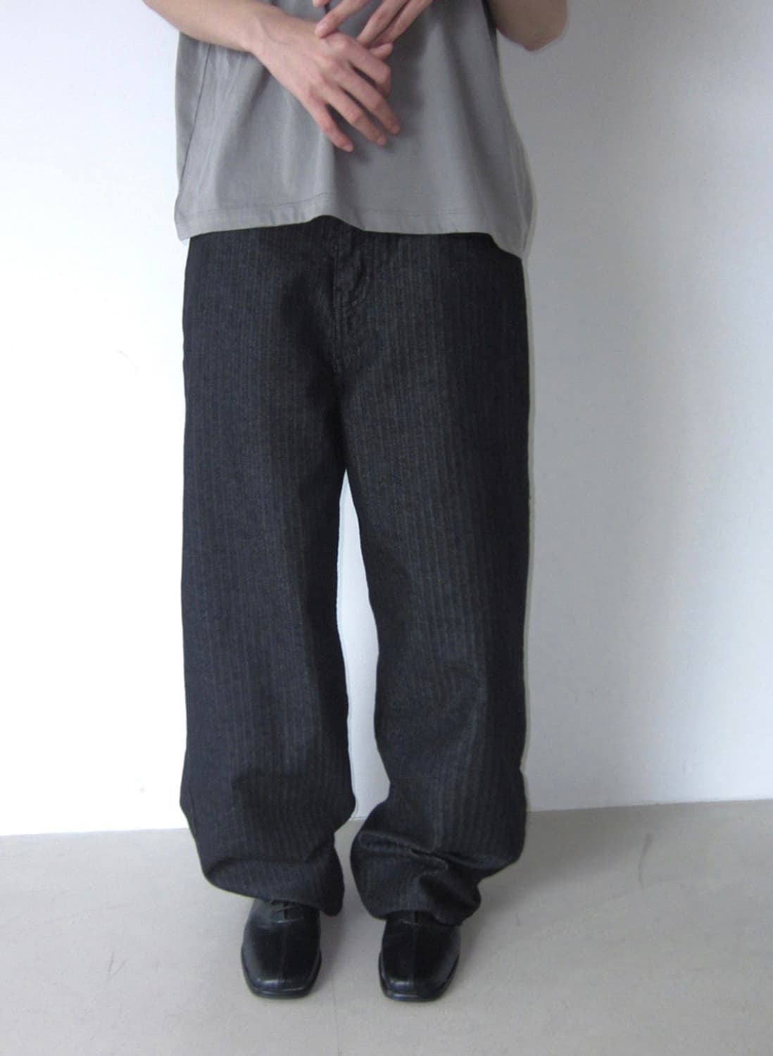 헤링본 논페이드 스트라이프 팬츠 상품이미지2