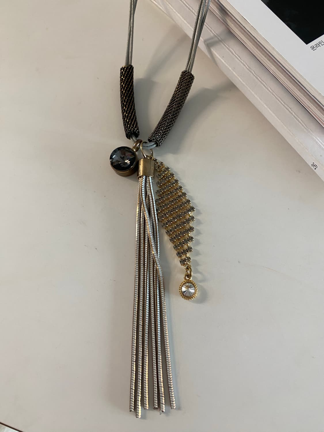 빈티지 올리비아하슬러 태슬 롱 목걸이 주얼리 상품이미지2