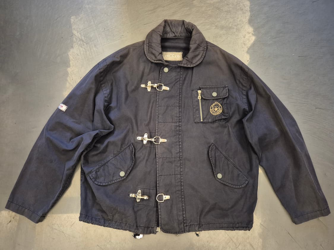 90s OIL&CO 하드페이딩 파이어맨 봄버 자켓 상품이미지1