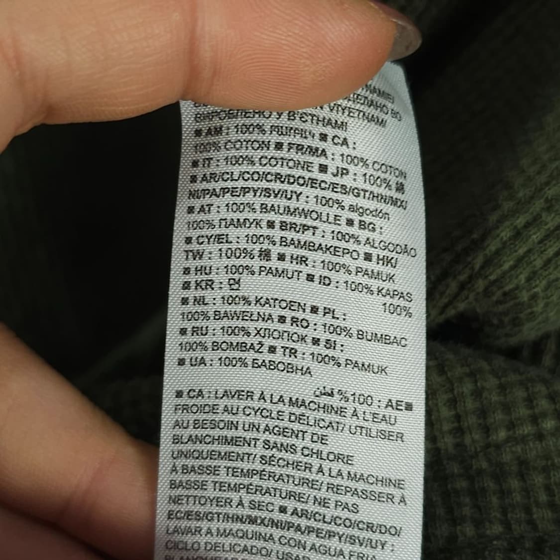 [갭] 오버사이즈 와플 헨리넥 롱슬리브 긴팔티 올리브 M21359 상품이미지9