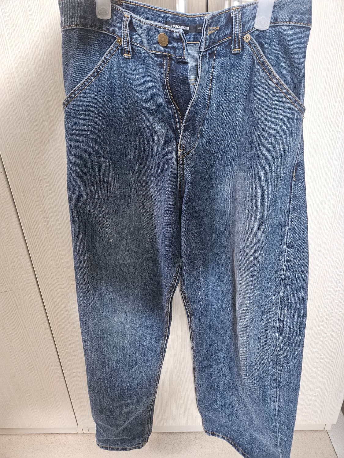 해칭룸 와이드커브진 워시드 블루 s 상품이미지4