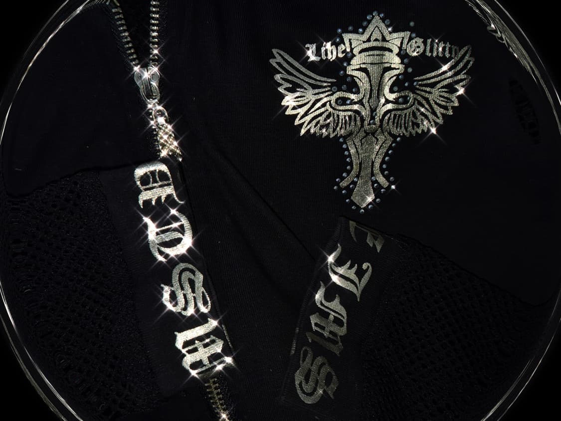 Vntage PUNK Angel Crystal hoodie zip-up 상품이미지2