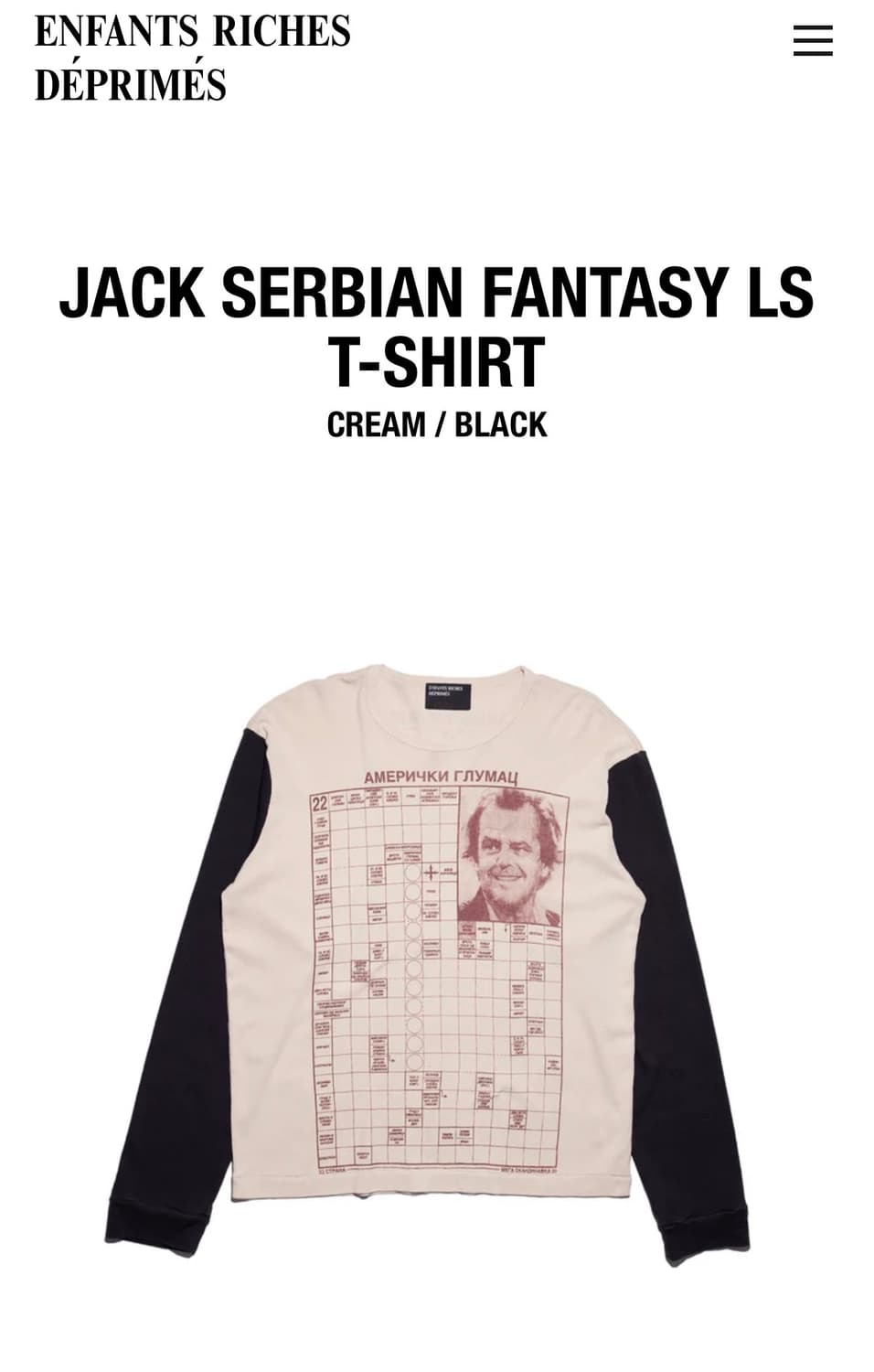 [XL] ERD 26ss JACK SERBIAN FANTASY 상품이미지1