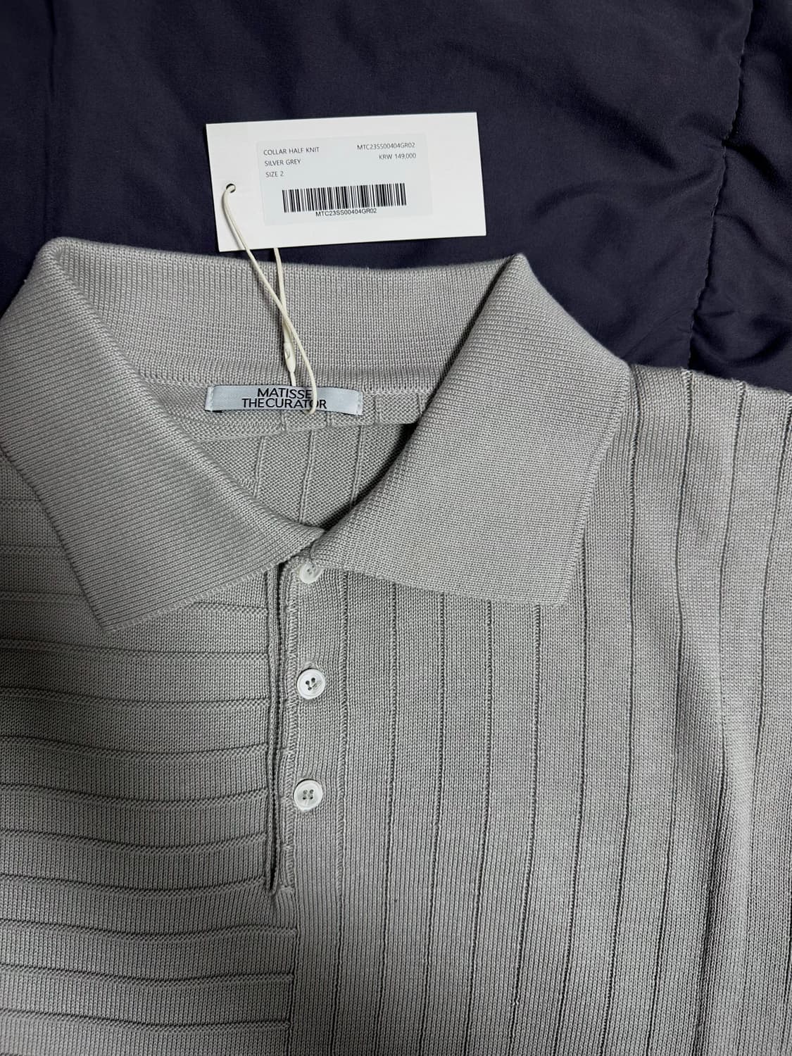 마티스더큐레이터 collar half knit silver grey 상품이미지3