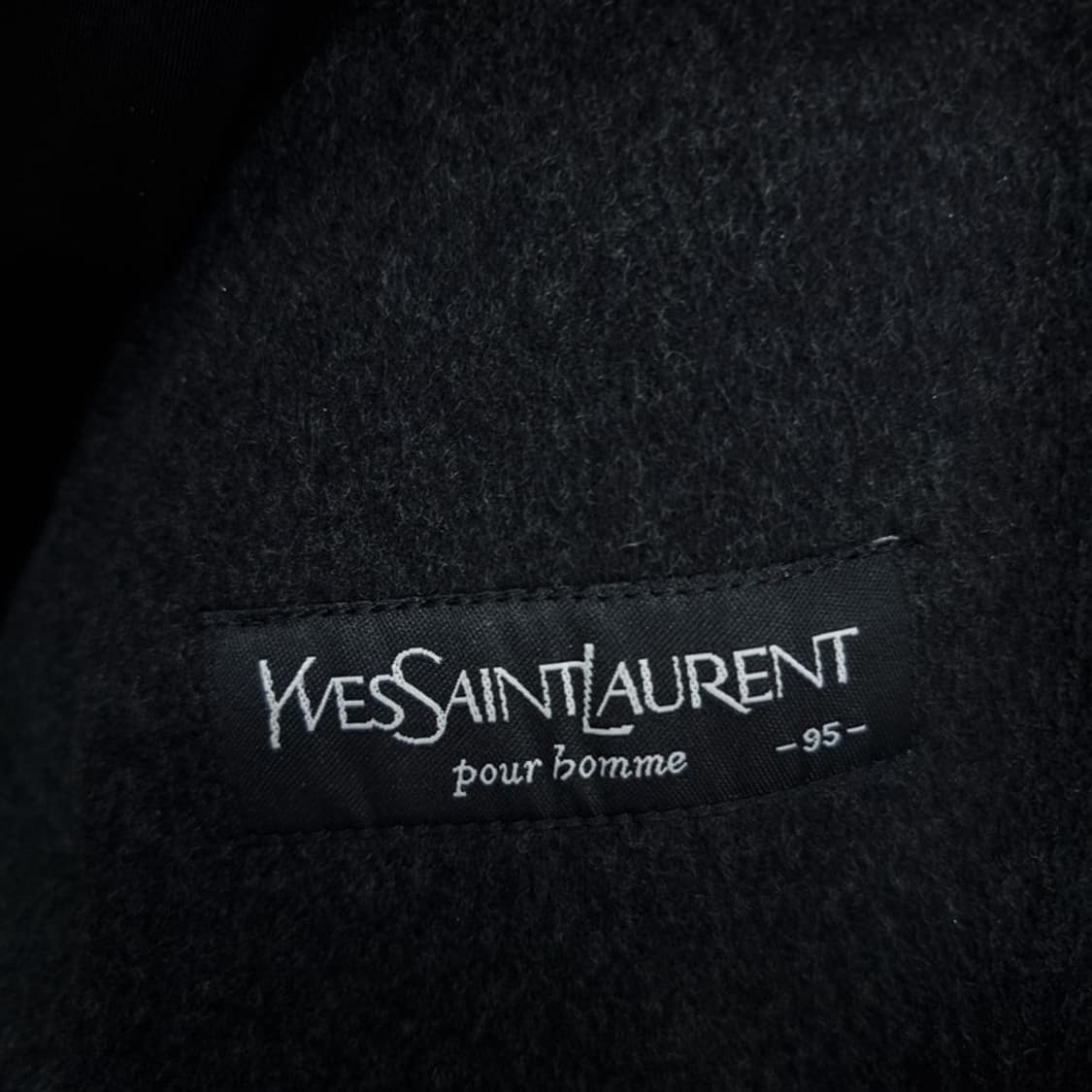 [입생로랑] 로고 자수 빈티지 오버핏 코트 블랙 P01458 상품이미지9