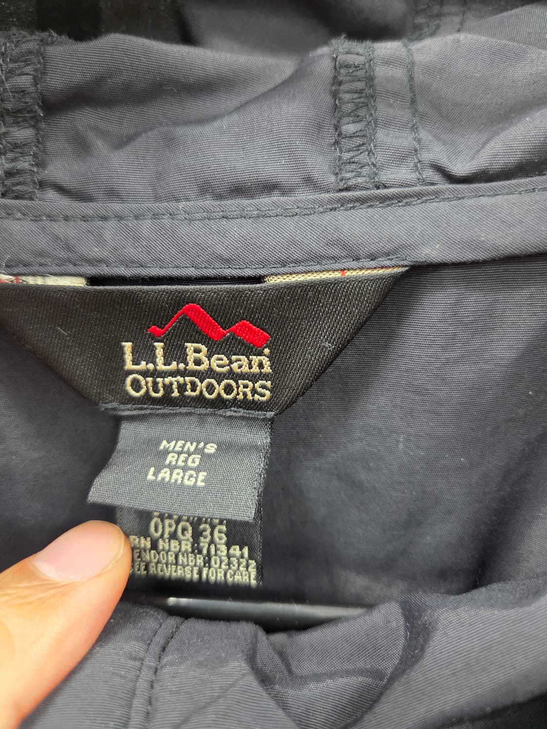 L 엘엘빈 L.L.Bean 검정색 후드 바람막이 상품이미지2