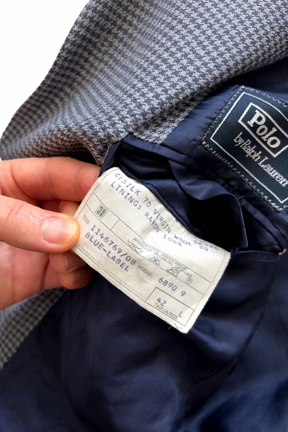 폴로 랄프로렌 체크 블레이져 42 Made In Italy 상품이미지8